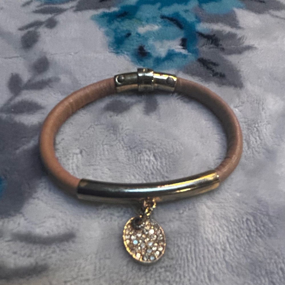 Fab Tan Bracelet with Gold Charm